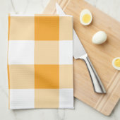 Gele Gingham Pattern Theedoek (Quarter Fold)
