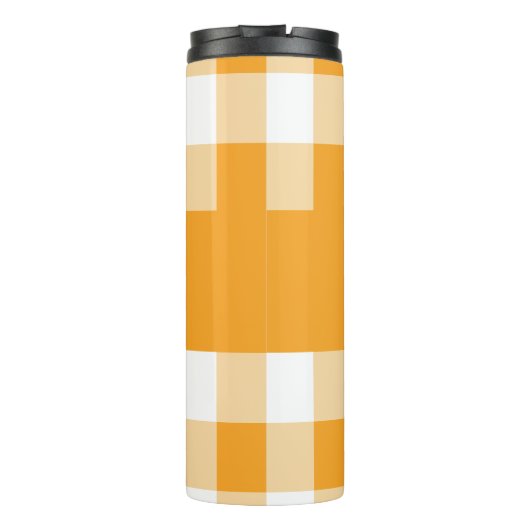 Gele Gingham Pattern Thermosbeker (Achterkant)