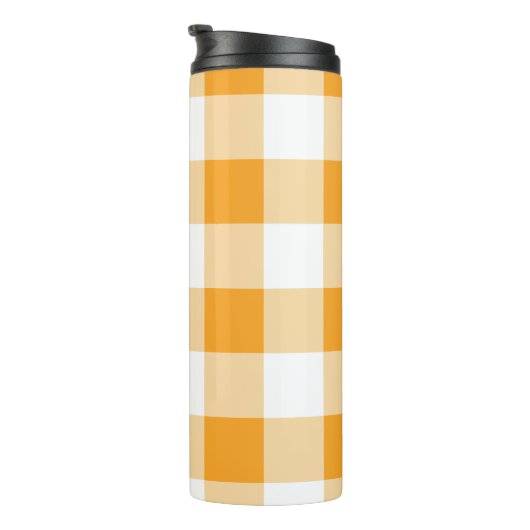 Gele Gingham Pattern Thermosbeker (Geroteerd rechts)