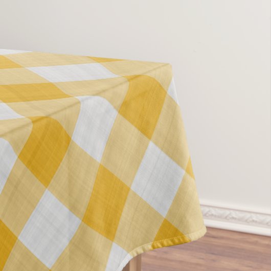 Gele Gingham Pset Checkered Pattern Tafelkleed (Voorbeeld)