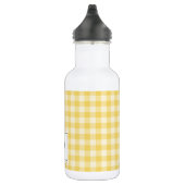 Gele Gingham Pset Monogram Water Fles (Rechts)
