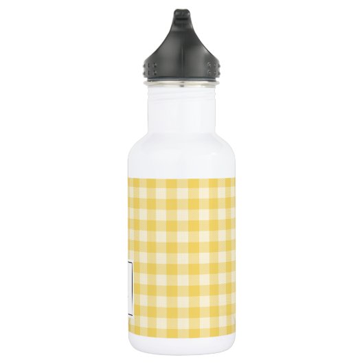 Gele Gingham Pset Monogram Water Fles (Rechts)