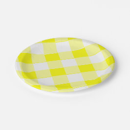 Gele Gingham Retro Spectaculaire Oude School Papieren Bordje