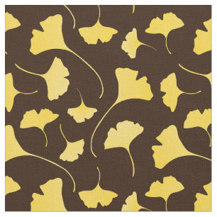 Gele ginkgo Leaves Patroon Stof