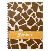 Gele Giraffe Print Spiral notebook Journal Notitieboek (Voorkant)
