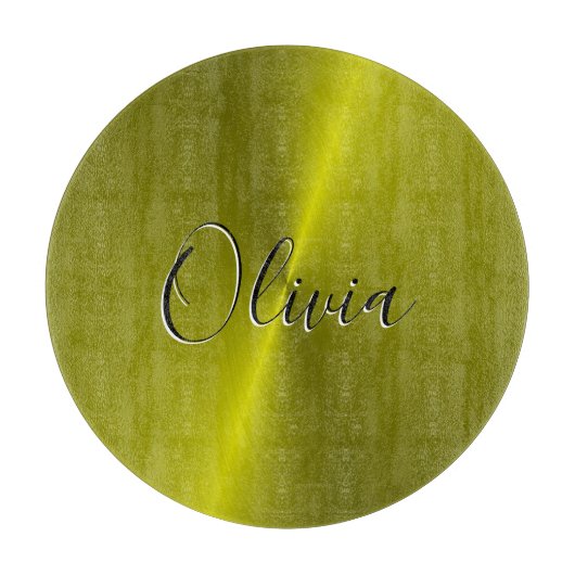 Gele glanzende faux metal snijplank (Voorkant)