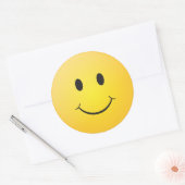 Gele glimlach ronde sticker (Envelop)