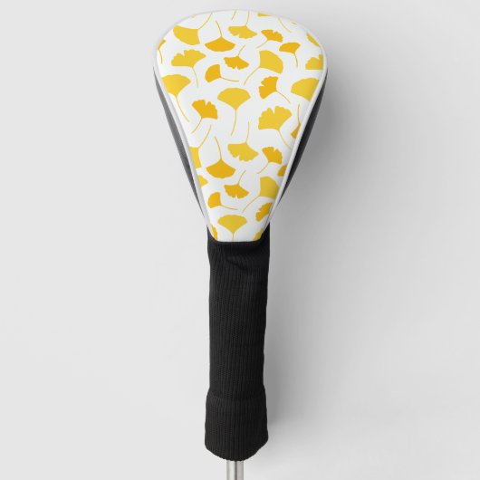 Gele glinkgo Leaf Pattern Golfheadcover (Voorkant)