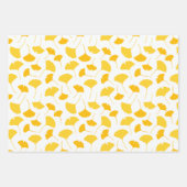 Gele glinkgo Leaf Pattern Inpakpapier Vel (Voorkant 3)