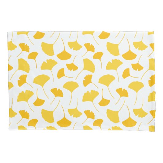 Gele glinkgo Leaf Pattern Kussensloop (Voorkant-Links)