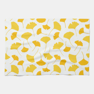Gele glinkgo Leaf Pattern Theedoek