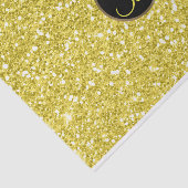 Gele Glitter Sparkle Glam Monogram Beginletter Tissuepapier (Detail)