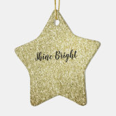 Gele Glitz Glitter Keramisch Ornament (Links)
