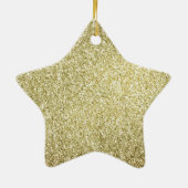 Gele Glitz Glitter Keramisch Ornament (Achterkant)