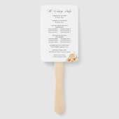 Gele Golden Floral Wedding Programme Hand Fan Handwaaier (Achterkant)