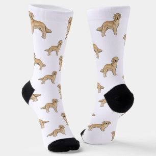 Gele Golden Retriever Mooie Cartoonhond Patroon Sokken