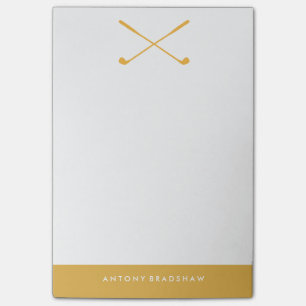 Gele Golf Clubs gepersonaliseerd Post-it® Notes