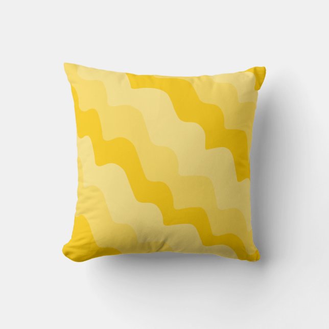 Gele golvende oceaangolven gradiënt kussen (Voorkant)