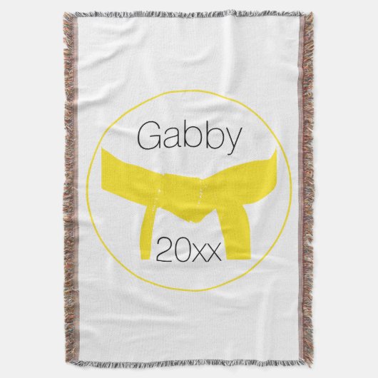 Gele gordel voor martiumarts deken (Voorkant Verticaal)