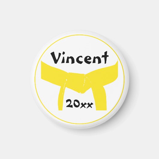 Gele gordel voor martiumarts magneet (Voorkant)