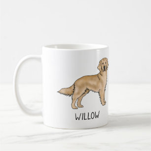 Gele Goud Retriever Cartoon Hond Aangepaste Naam Koffiemok