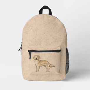 Gele Goud Retriever Schattige Cartoon Hond Beige Bedrukte Rugzak