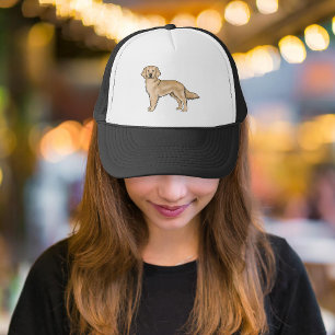 Gele Goud Retriever Schattige Cartoon Hond Kunst Trucker Pet