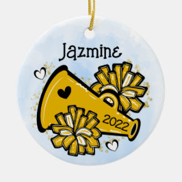 Gele gouden komer Ornament Megaphone Pom Pom Cute