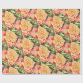 Gele gouden Rozen Cadeaupapier (Vlak)