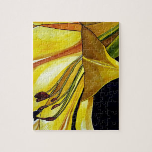 Gele gouden Splendor lily original art Legpuzzel