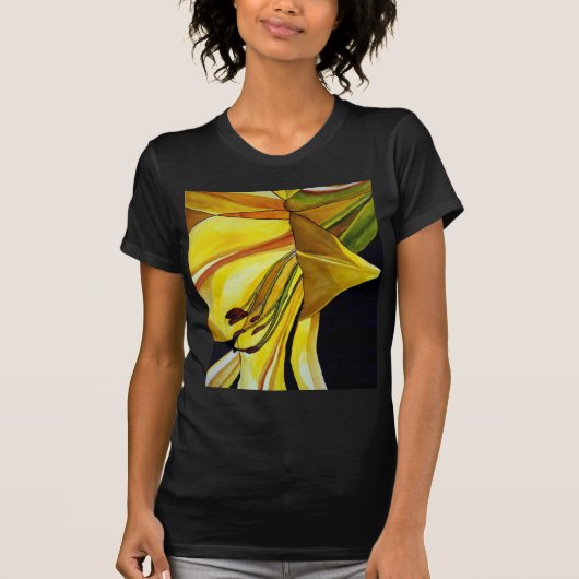 Gele gouden Splendor lily original art T-shirt (Voorkant)