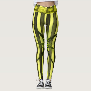 gele gouden ster gestreepte leggings vrouwen
