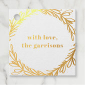 Gele gouden Waterverf Botanisch goud Bedankjes Labels (Voorkant)