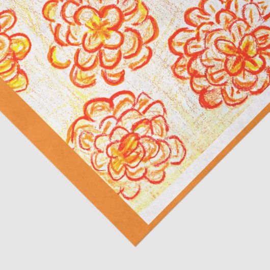 Gele goudsbloemen tissuepapier (Detail)