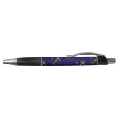 Gele goudsparken Anchor Navy Blue personaliseren Pen (Bovenkant)