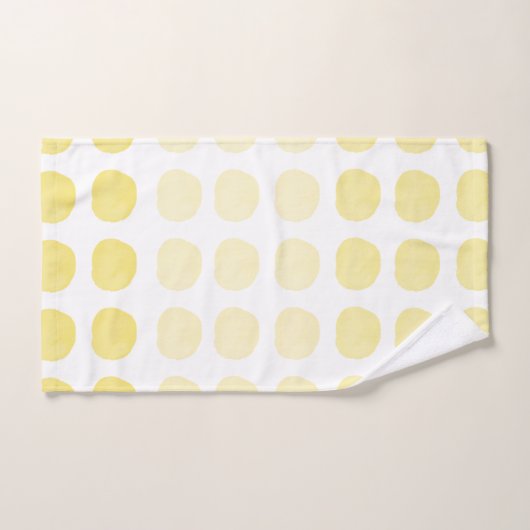 Gele goudWaterverf Cute Happy Polka Dots Art Bad Handdoek (Handdoek)