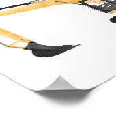 Gele graafmachine constructie kinderkamer decor poster (Hoek)