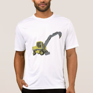 Gele graafmachine constructiemachines t-shirt