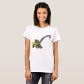 Gele graafmachine constructiemachines t-shirt (Voorkant volledig)
