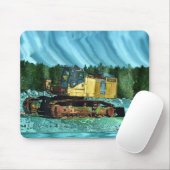 Gele Grader Earth-Mover Art Mousepad Muismat (Met muis)