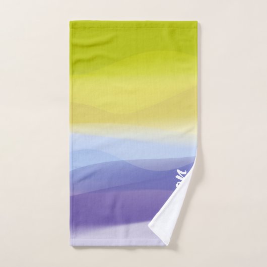 Gele gradiënt lavendel abstracte naam bad handdoek (Handdoek)