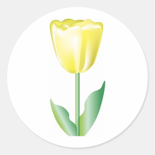 Gele gradiënt Tulip Ronde Sticker (Voorkant)