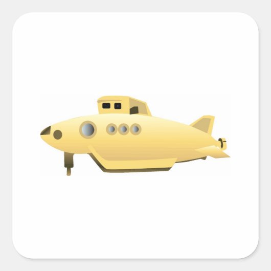 Gele gradiëntonderzeeër vierkante sticker (Voorkant)