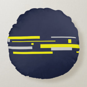 Gele grijze blokken Abstracte kunst Rond Kussen