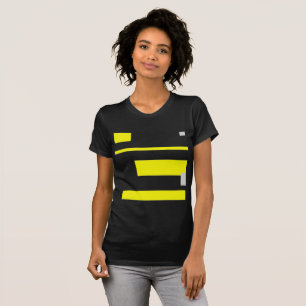Gele grijze blokken Abstracte kunst T-shirt