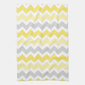 Gele grijze Chevron Kitchen Cloth Towel Theedoek (Verticaal)