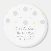 Gele grijze Confetti sparen de Magneet van de Datu (Voorkant)