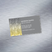 Gele grijze geometriepatroon grafisch ontwerper magnetisch visitekaartje (Voorbeeld)