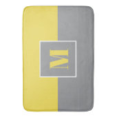 Gele grijze Initialen Monogram Badmat (Voorkant Verticaal)