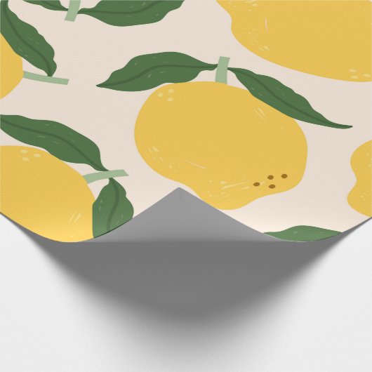 Gele grijze leemten, groene bladeren. Vers smaakst Cadeaupapier (Hoek)